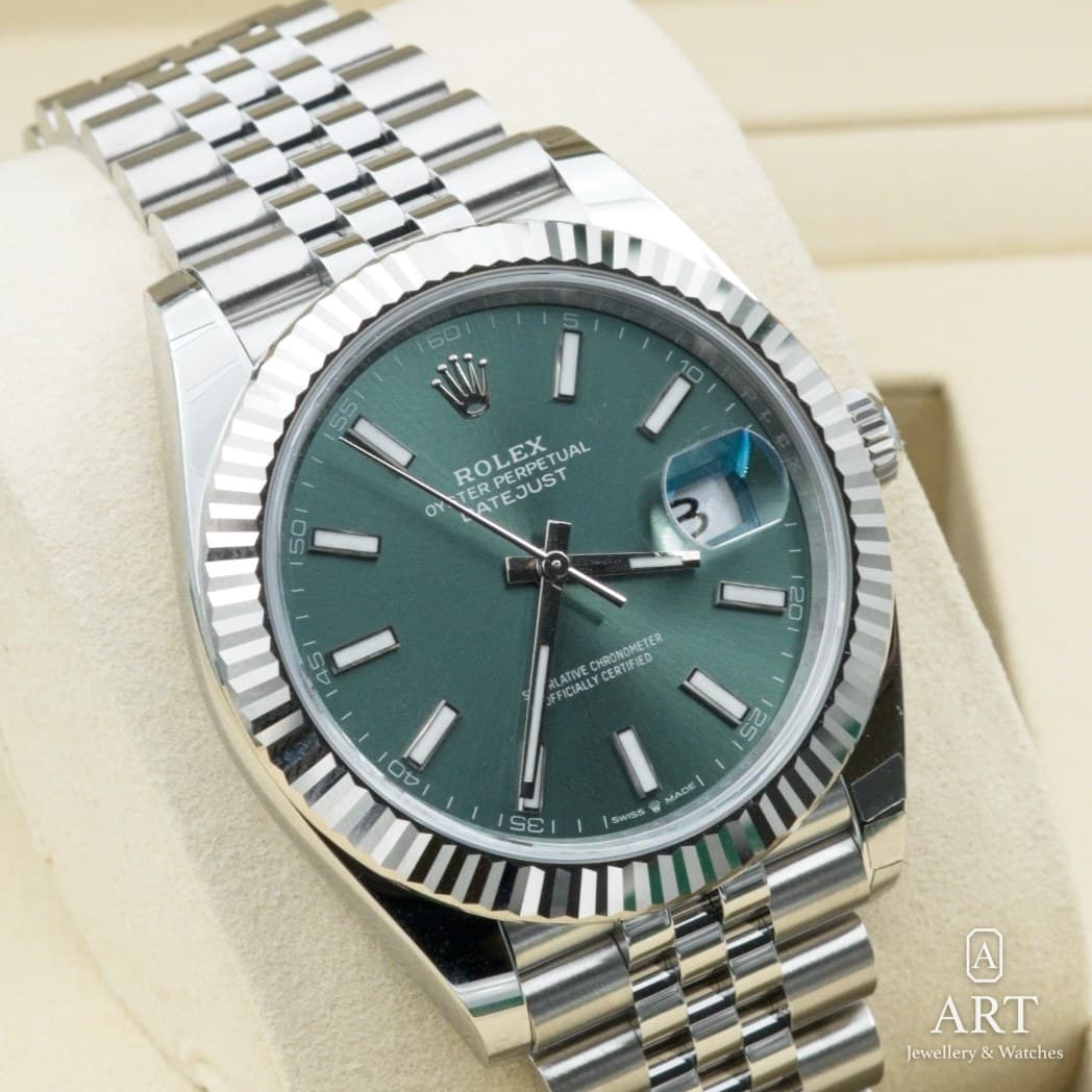 Rolex Datejust watch, mint green dial, reference 126334 (6)