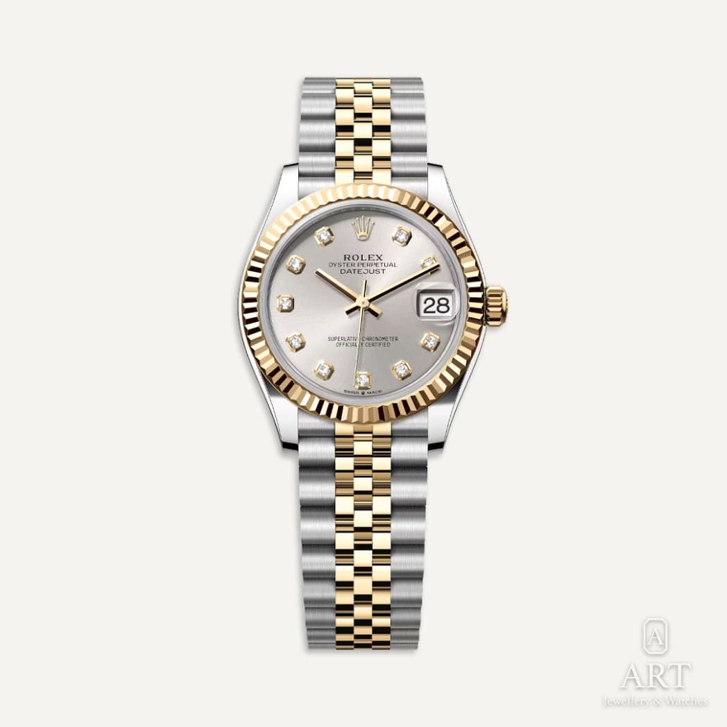 Rolex Datejust watch, silver dial, reference 278273