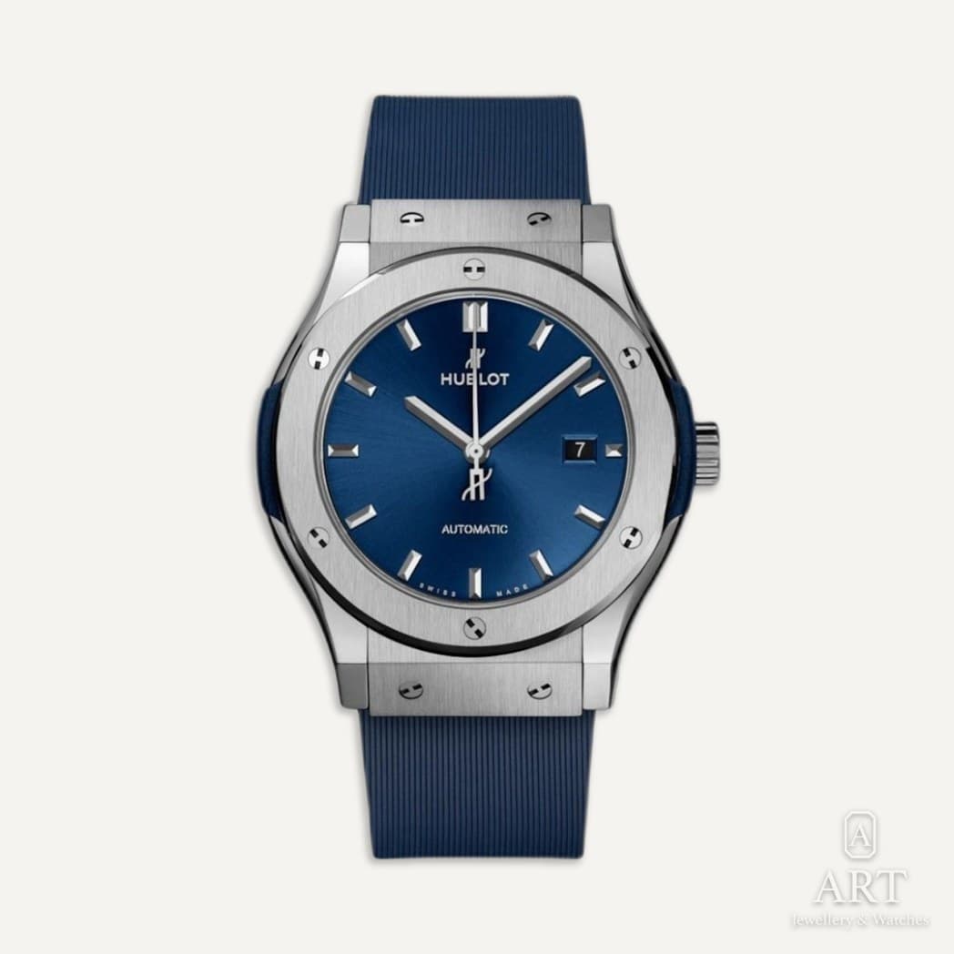 Hublot Classic Fusion watch, blue dial, reference 542.NX.7170.RX