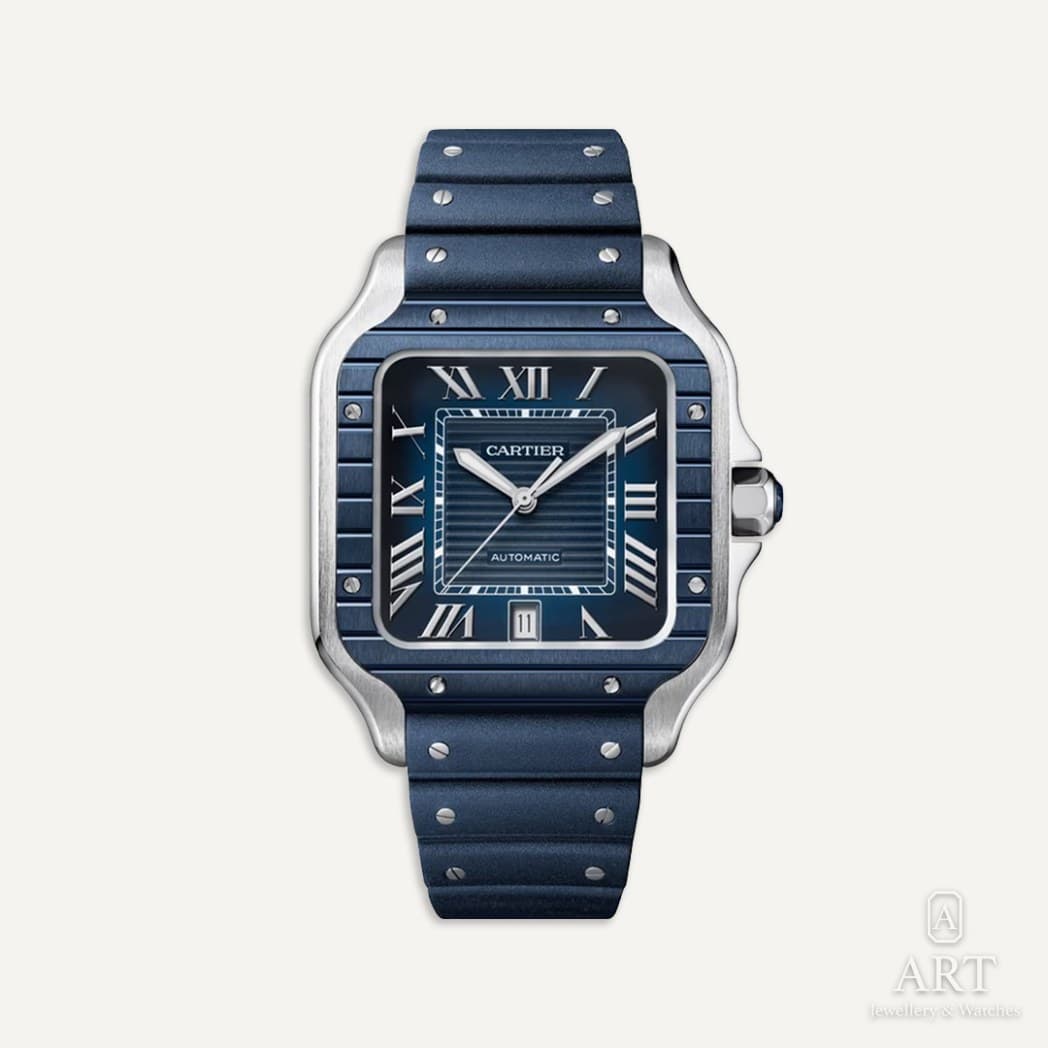 Cartier Santos de Cartier watch, blue dial, reference WSSA0048