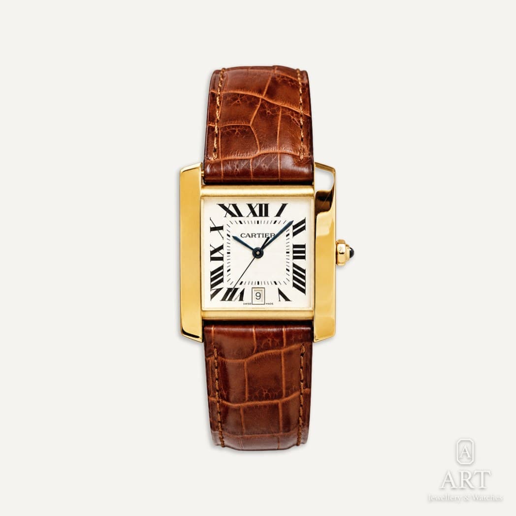 Cartier Tank Française watch, silver dial, reference 1840