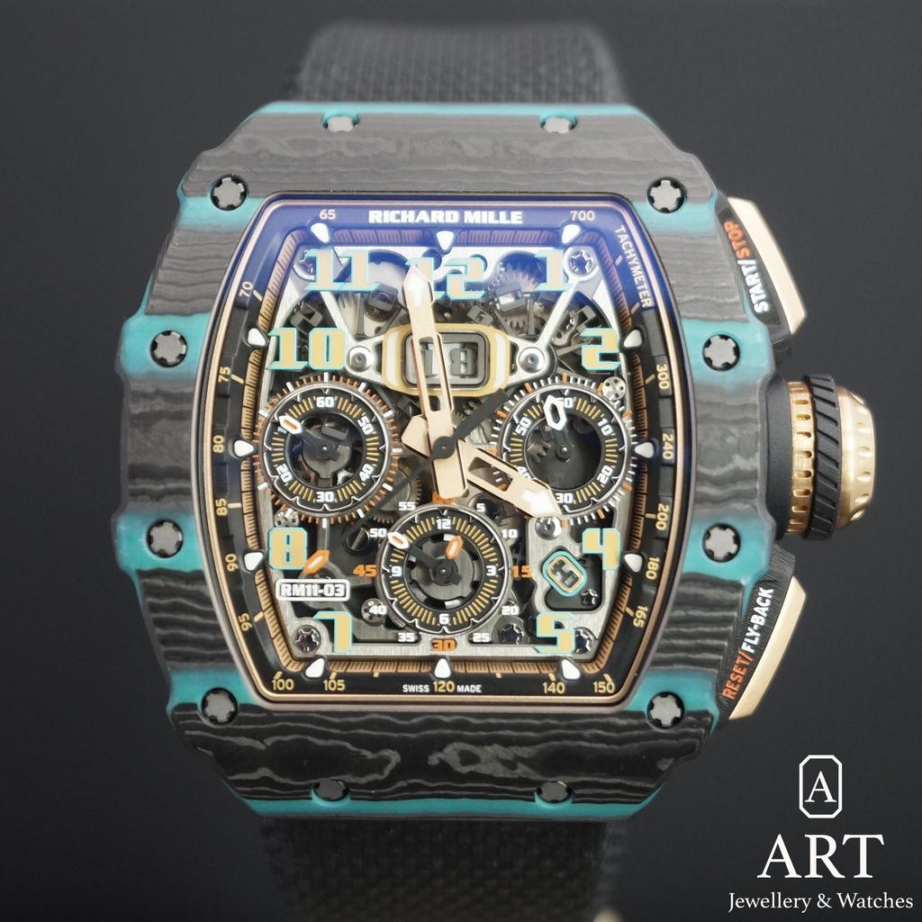 Pre-Owned Richard Mille Ultimate Edition Carbon Turquoise 44mm RM 11-03