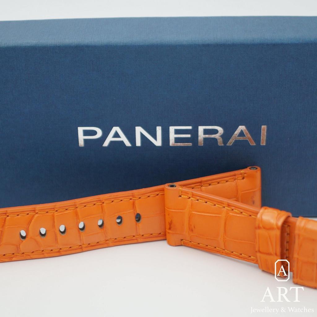 マ*オ様 【PANERAI 】44mmケース用/クロコダイル/ レザーベルト/ブ New Panerai Orange Crocodile Skin Strap – ART Jewellery & Watches